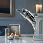 Modern Stainless Steel Dolphin Sculpture for Interior Decoratio