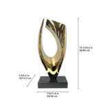 Gold - Toned Stainless Steel Abstract Interior Decor Sculpture