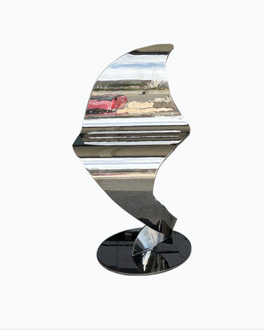 Luxury Sculptural Chair in Polished Stainless Steel – Artistic Elegance for Interior Spaces