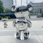 Stainless Steel Cartoon Bear Sculpture For Interior Decoration