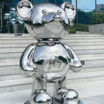 Stainless Steel Cartoon Bear Sculpture For Interior Decoration