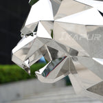 Stainless Steel Geometric Lion Sculpture