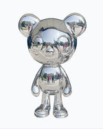 Stainless steel cute bear sculpture for interior decoration