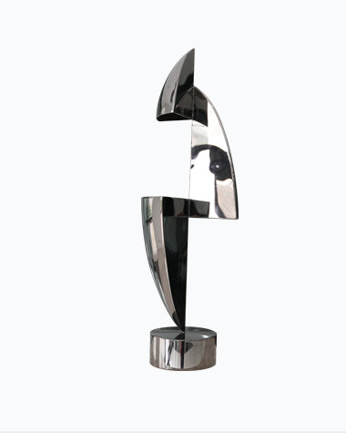 Steel abstract geometry sculpture for interior decoration