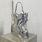 Creative steel bag sculpture for interior decoration