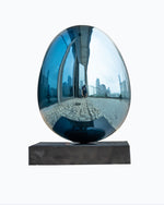 Creative steel egg sculpture for interior decor