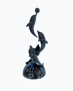 Stainless steel dolphin sculpture interior decor