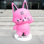 Fiberglass Lovely Cartoon Cat Sculpture For Interior Decoration