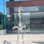 Creative stainless steel cartoon bird sulpture for interior decor