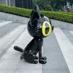 Creative fiberglass creative cartoon cat sculpture for interior decoration