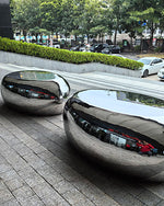 Modern Stainless Steel Coffee Table – Sculptural Mirror-Polished Metal Centerpiece