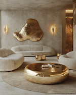 Modern Stainless Steel Coffee Table – Sculptural Mirror-Polished Metal Centerpiece