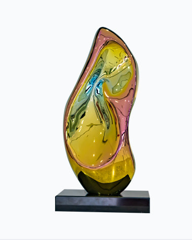 Metal art colorful stone sculpture for interior decor