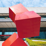 Stainless Steel Cube Sculpture For Outdoor Landscape