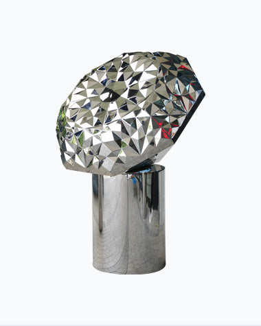 Contemporary Mirror Polished Steel Diamond Sculpture for Outdoor & Indoor Display