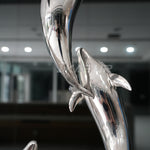 Stainless steel dolphin sculpture interior decor