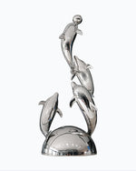 Stainless steel dolphin sculpture interior decor