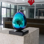 Creative steel egg sculpture for interior decor