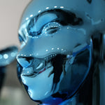 Stainless steel blue fairy sculpture for interior decor