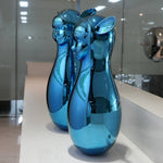 Stainless steel blue fairy sculpture for interior decor