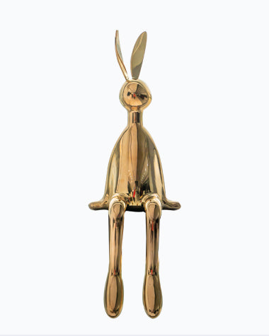 Metal Art Rabbit Sculpture For Desk Decor