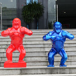 Floor Sculpture Fiberglass Gorilla For Interior Space Decoration