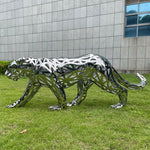 Steel hollow leopard sculpture for indoor outdoor decoraion