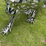 Steel hollow leopard sculpture for indoor outdoor decoraion