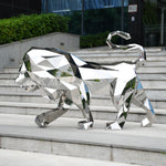 Stainless Steel Geometric Lion Sculpture