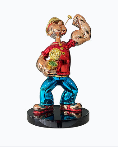 Cartoon sculpture fiberglass popeye sculpture for interior decor