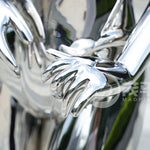 Creative stainless steel robot girl sculpture for interior decor