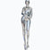 Creative stainless steel robot girl sculpture for interior decor