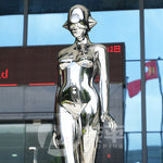 Rotated Robot Girl Sculpture For Interior Decoration