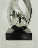 Modern Abstract Stainless Steel Sculpture for Interior Decoration – Polished Metal Art