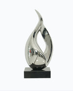 Modern Abstract Stainless Steel Sculpture for Interior Decoration – Polished Metal Art