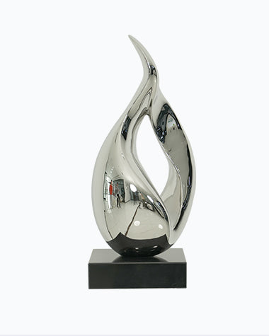 Modern Abstract Stainless Steel Sculpture for Interior Decoration – Polished Metal Art