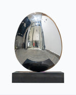 Creative steel egg sculpture for interior decor