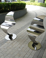 Luxury Sculptural Chair in Polished Stainless Steel – Artistic Elegance for Interior Spaces
