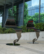 Luxury Sculptural Chair in Polished Stainless Steel – Artistic Elegance for Interior Spaces