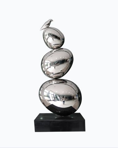 Stainless Steel Egg Sculpture For Interior Decor