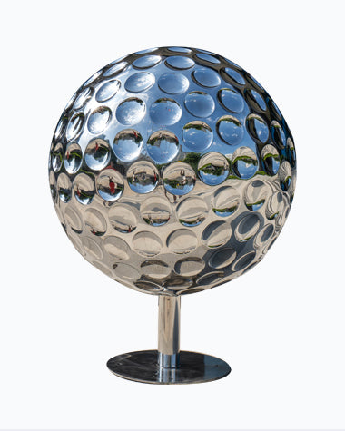 Metal Art Stainless Steel Golfball Sculpture For Outdoor Landscaping