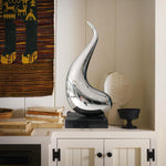 Abstract Steel Swan Sculpture For Interior Decor