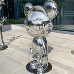 Stainless steel cute bear sculpture for interior decoration