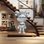 Stainless steel cute bear sculpture for interior decoration