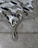 Stainless steel mirror wave sculpture for wall decor