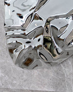 Stainless steel mirror wave sculpture for wall decor