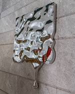 Stainless steel mirror wave sculpture for wall decor