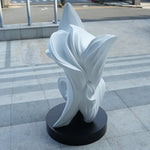 Fiberglass White Flower Sculpture For Interior Decoration Floor Sculpture