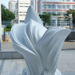 Fiberglass White Flower Sculpture For Interior Decoration Floor Sculpture