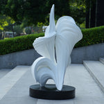 Fiberglass White Flower Sculpture For Interior Decoration Floor Sculpture